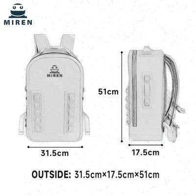 Wasserdichter 25-l-Packsack-Rucksack aus TPU 1680D-Material für schwimmendes Kanufahren