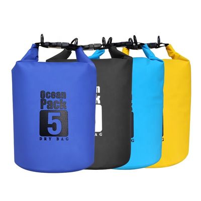 Wasserdichter Packsack aus blauem, schwarzem, gelbem PVC für Outdoor-Abenteuer OEM