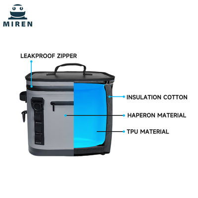 Isolierte Kühltasche für 24 Dosen mit Vordertasche aus Hypalon-Material