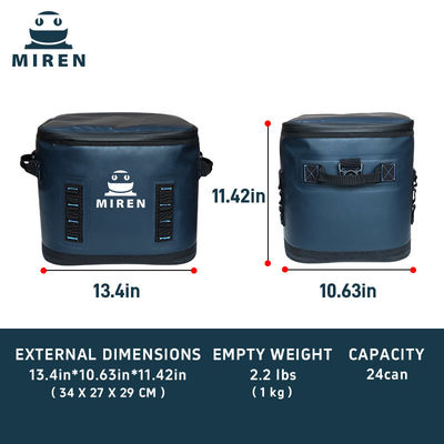Der Reißverschluss ist ein 14 Liter Quadrat Hopper-Kühler mit einer undichtem Futter, das bis zu 24 Dosen Bier aufnehmen kann!