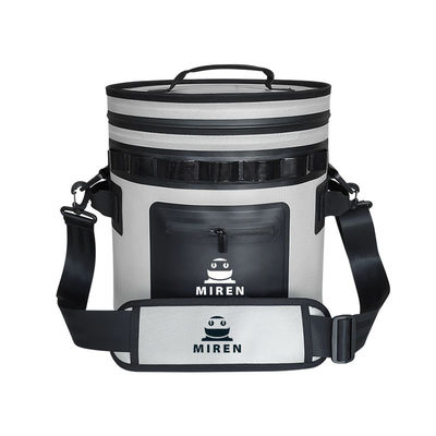 25 Dunkelgrauer Rundkühlschrank Leck- und wasserdichte weiche Kühltasche für Outdoor-Abenteuer