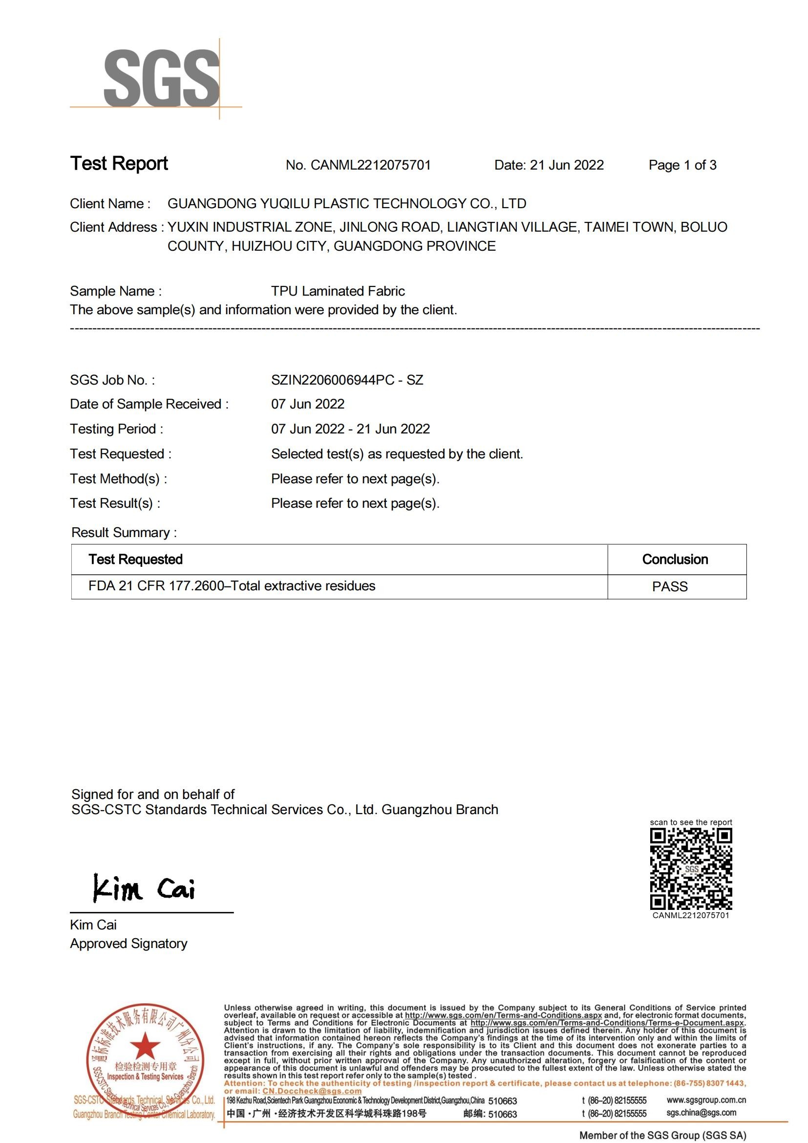 China Dongguan Miren outdoor products Co., Ltd Zertifizierungen